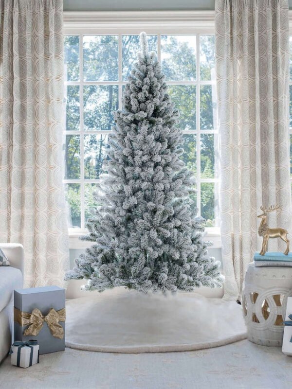 7' Prince Flock® Artificial Christmas Tree with 400 Warm White LED Lights