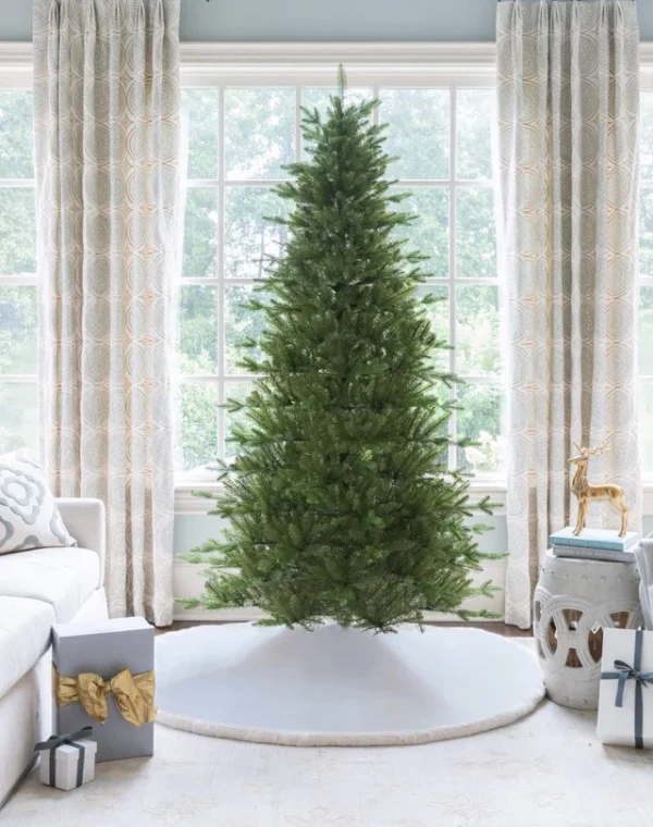 9' Alpine Fir Slim Artificial Christmas Tree 900 Warm White LED Lights