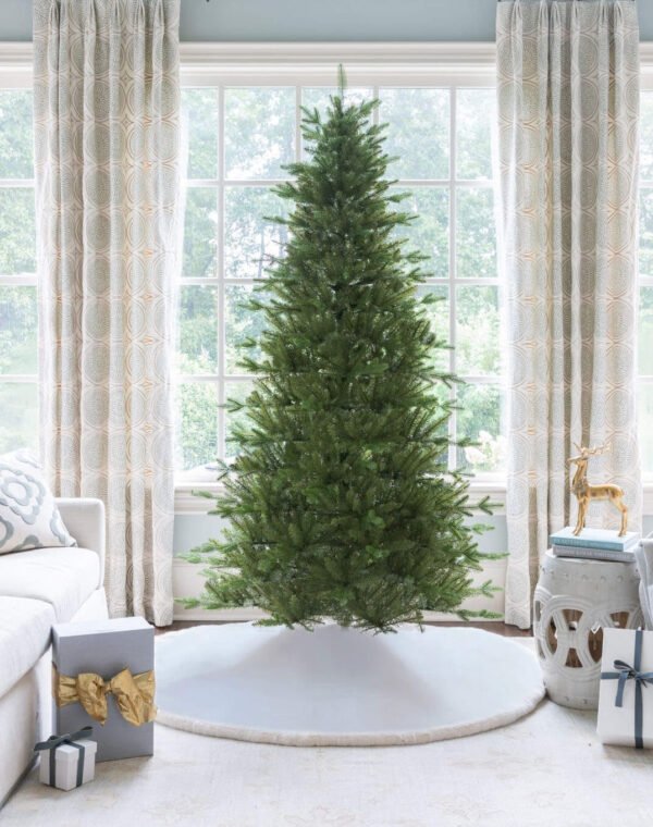 10' Alpine Fir Slim Artificial Christmas Tree 1000 Warm White LED Lights