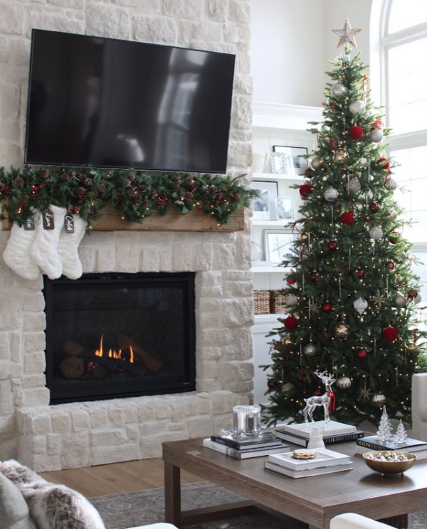 10' Alpine Fir Slim Artificial Christmas Tree 1000 Warm White LED Lights