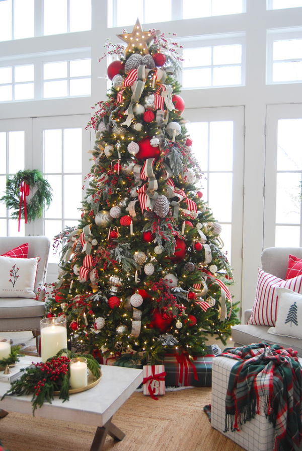 10' Queen Flock® Artificial Christmas Tree with 1300 Warm White LED Lights