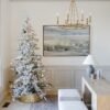 7' King Noble Flock Artificial Christmas Tree with 500 Warm White LED Lights
