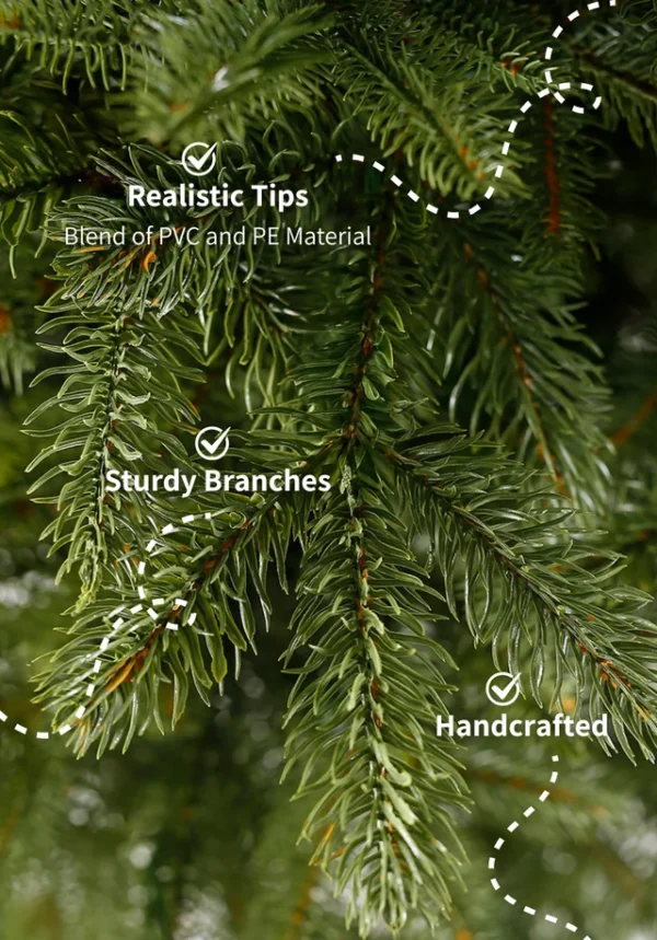 8' Cypress Spruce Artificial Christmas Tree with 1500 Warm White & Multi-Color LED Lights