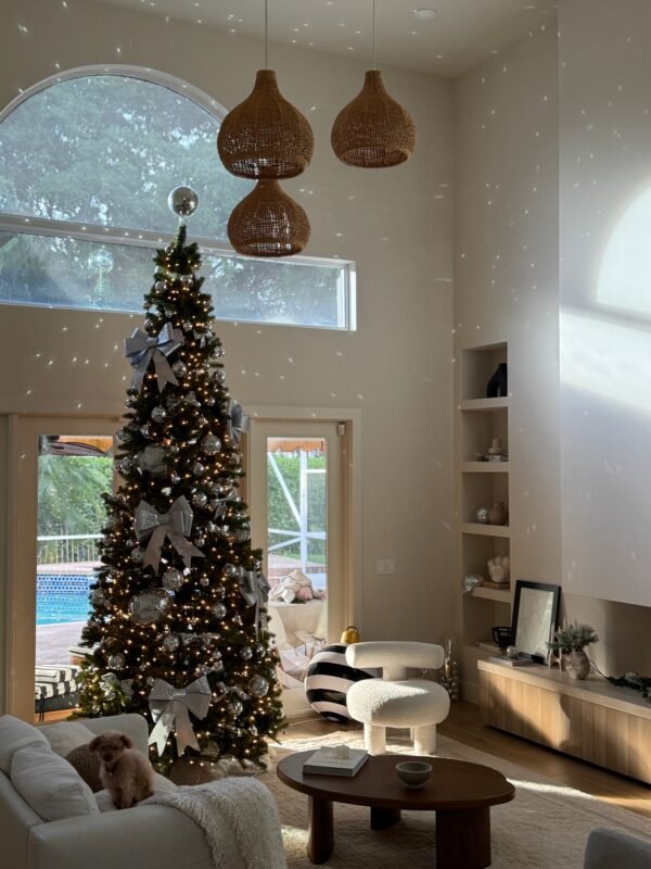 Douglas 12' King Douglas Fir Slim Artificial Christmas Tree with Warm White & Multi-Color LED Lights