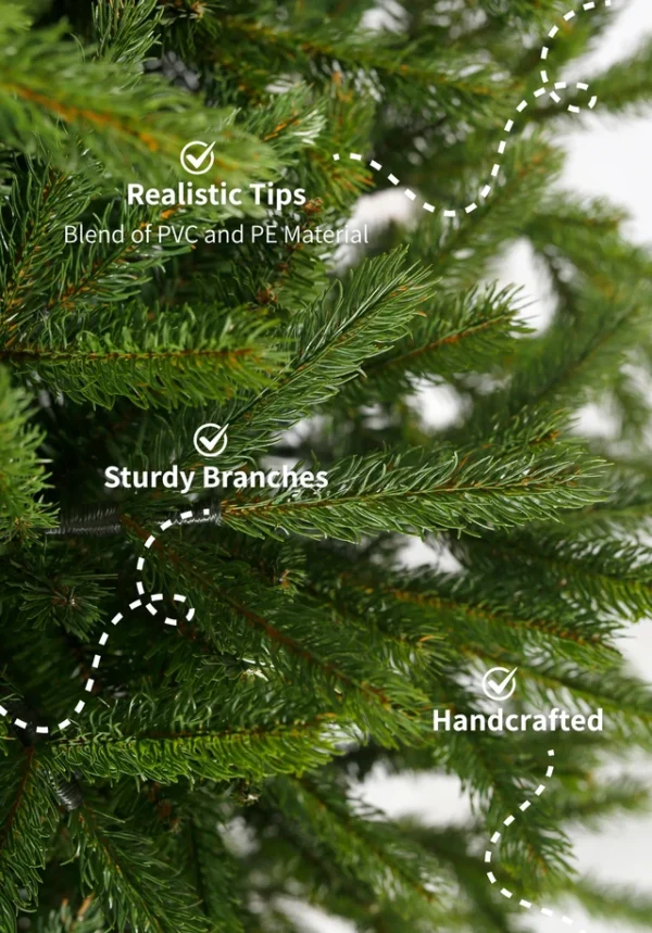 9' King Fraser Fir Slim Artificial Christmas Tree with 900 Warm White & Multi-Color LED Lights