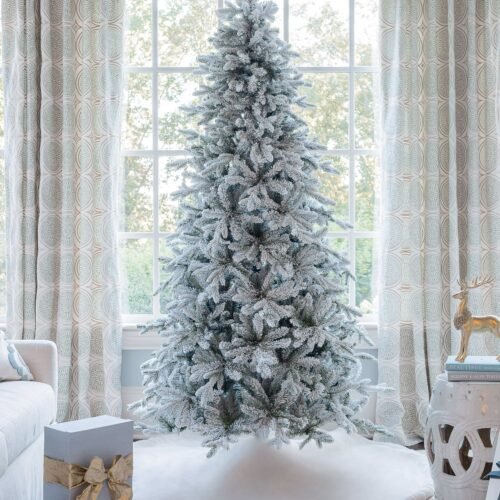 9' Queen Flock® Slim Artificial Christmas Tree Unlit