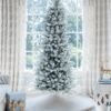 7.5' King Flock® Slim Artificial Christmas Tree Unlit