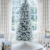 FlockedGroup-4_667e3562-ce03-4daa-a719-faebcab2f56a 7.5' King Flock® Slim Artificial Christmas Tree with 650 Warm White LED Lights