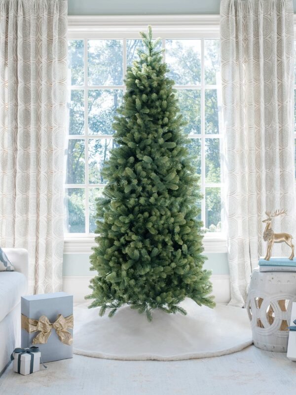 FlockedGroup-6 6.5' Royal Fir Slim Artificial Christmas Tree Unlit