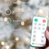 Flocked_Remote 9' King Noble Flock Artificial Christmas Tree with 700 Warm White LED Lights