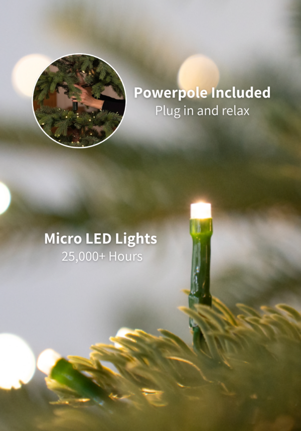 12' Alpine Fir Slim Artificial Christmas Tree 1400 Warm White LED Lights