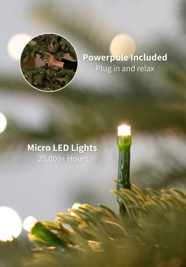 9' Royal Fir Slim Artificial Christmas Tree with 900 Warm White & Multi-Color LED Lights