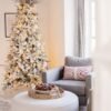 12' King Flock® Artificial Christmas Tree with 1650 Warm White LED Lights