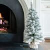 3' King Flock® Artificial Christmas Tabletop Tree with 50 Warm White LED Lights