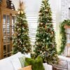7.5' King Fraser Fir Slim Artificial Christmas Tree with 750 Warm White & Multi-Color LED Lights