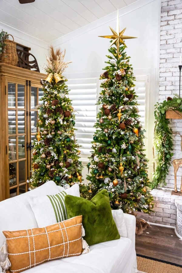 7.5' King Fraser Fir Slim Artificial Christmas Tree with 750 Warm White & Multi-Color LED Lights