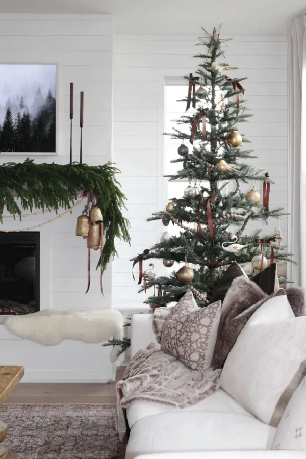 9' King Noble Fir Artificial Christmas Tree with 700 Warm White LED Lights