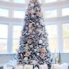 12' King Flock® Artificial Christmas Tree Unlit