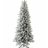 KingFlockSlimUnlitWhiteBackground 9' King Flock® Slim Artificial Christmas Tree Unlit