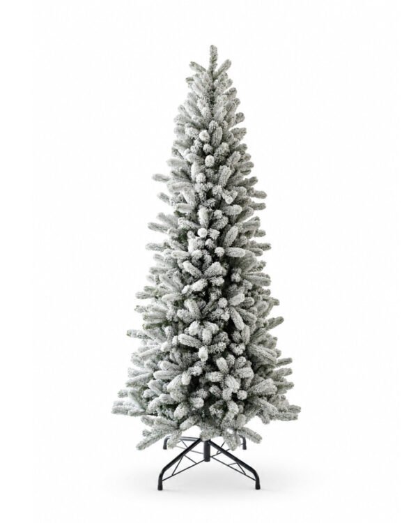 7.5' King Flock® Slim Artificial Christmas Tree Unlit