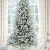7.5' King Flock® Artificial Christmas Tree with 800 Warm White LED Lights