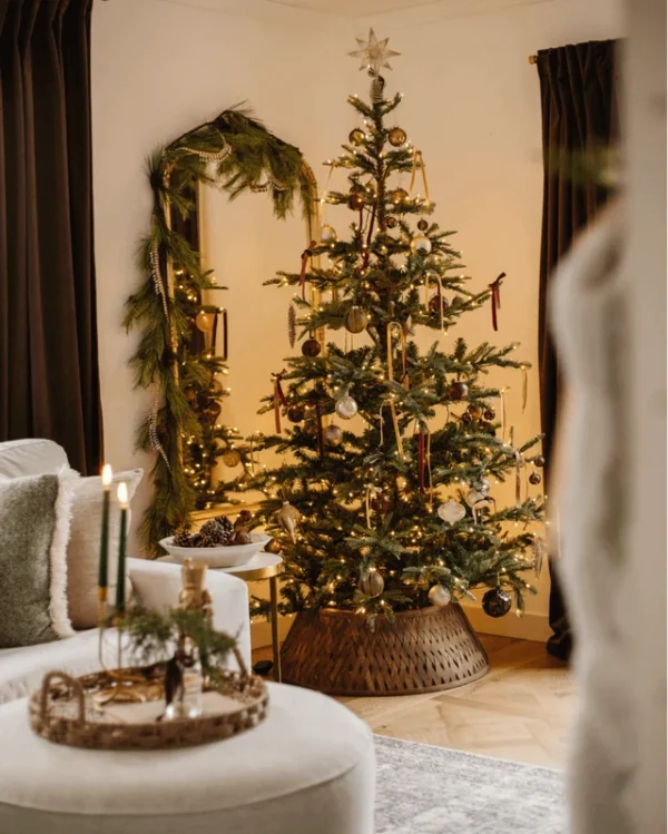 9' King Noble Fir Artificial Christmas Tree with 700 Warm White LED Lights