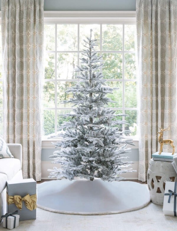 KingNobleFlock 7' King Noble Flock Artificial Christmas Tree Unlit