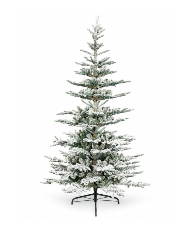 KingNobleFlockwhitebackgroundphotounlit 7' King Noble Flock Artificial Christmas Tree Unlit
