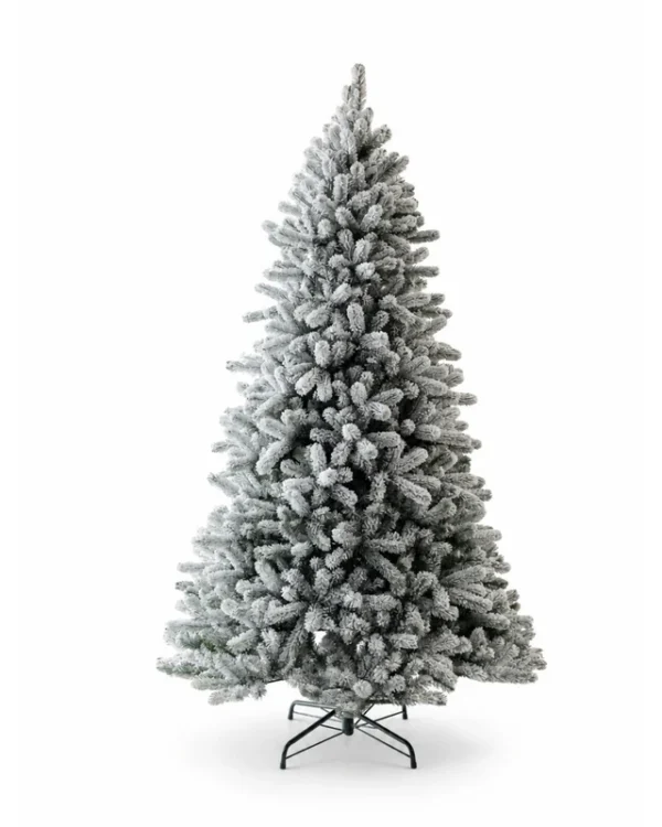 9' King Flock® Artificial Christmas Tree with 1100 Warm White LED Lights