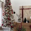 6.5' King Flock® Slim Artificial Christmas Tree Unlit