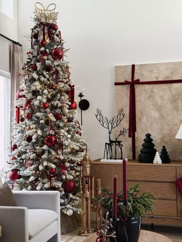 King_flock_slim 12' King Flock® Slim Artificial Christmas Tree Unlit