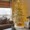 7' King Noble Flock Artificial Christmas Tree with 500 Warm White LED Lights