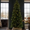 6.5' King Fraser Fir Slim Artificial Christmas Tree with 600 Warm White LED Lights