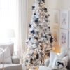 7.5' King Flock® Slim Artificial Christmas Tree Unlit
