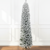 7' Prince Flock® Pencil Artificial Christmas Tree with 400 Warm White LED Lights
