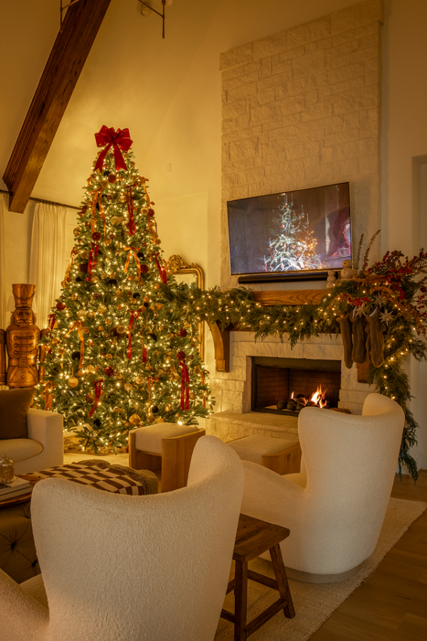 7.5' King Fraser Fir Artificial Christmas Tree with 1000 Warm White & Multi-Color LED Lights