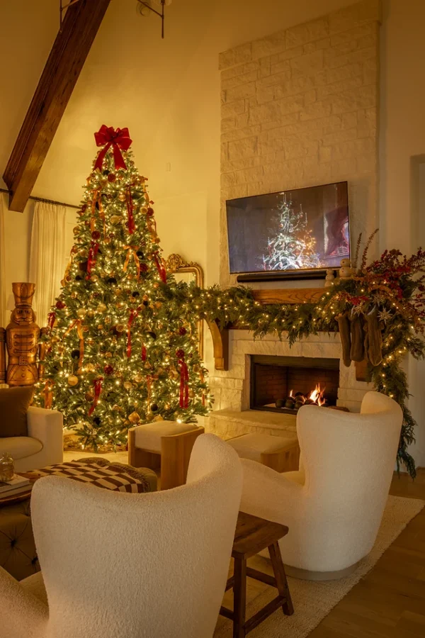 9' King Fraser Fir Artificial Christmas Tree with 1800 Warm White & Multi-Color LED Lights