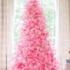 6.5' Duchess Pink Flock Artificial Christmas Tree with 500 Warm White LED Lights
