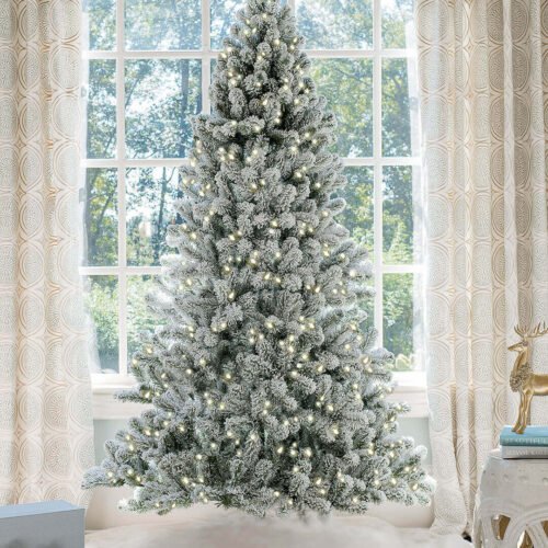 10' Prince Flock® Artificial Christmas Tree with 750 Warm White LED Lights