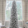 7' Prince Flock® Pencil Artificial Christmas Tree with 400 Warm White LED Lights