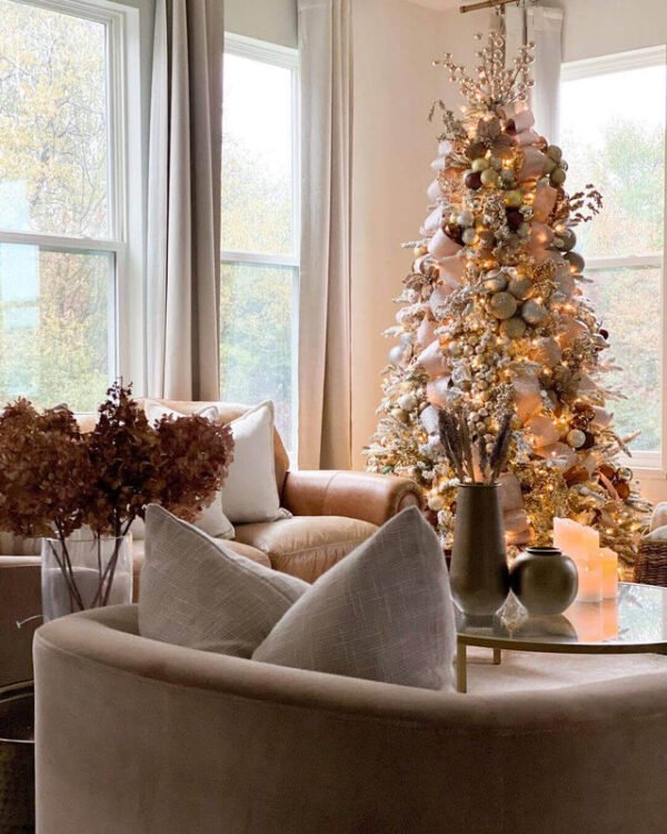 6.5' Queen Flock® Artificial Christmas Tree with 750 Warm White LED Lights