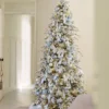 9' Queen Flock® Slim Artificial Christmas Tree With 900 Warm White LED Lights
