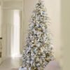8' Queen Flock® Slim Artificial Christmas Tree With 700 Warm White LED Lights