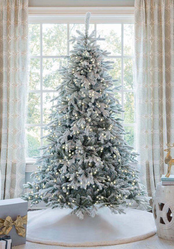 6.5' Queen Flock® Artificial Christmas Tree with 750 Warm White LED Lights