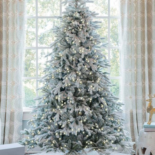10' King Fraser Fir Artificial Christmas Tree with 2100 Warm White & Multi-Color LED Lights