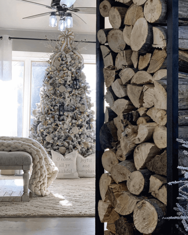 RK3vguAA 6.5' King Flock® Artificial Christmas Tree Unlit