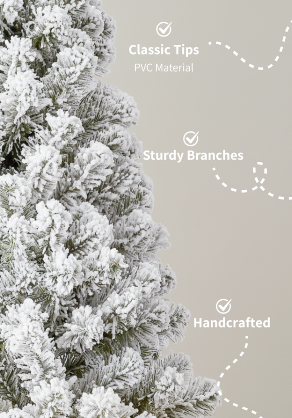 8' Prince Flock® Artificial Christmas Tree Unlit