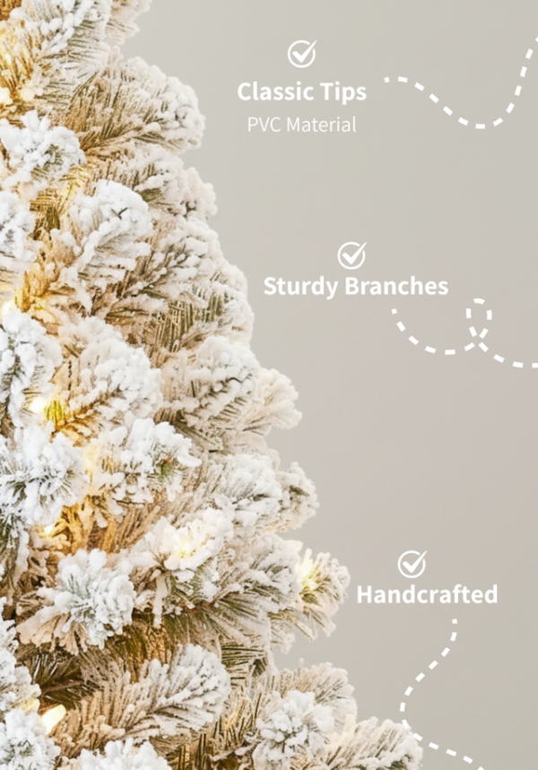 RealisticTipsBlendofPVCandPEMaterial_1_8f5d1be8-d29d-40e0-97a7-5709e3ec86c7 10' Prince Flock® Artificial Christmas Tree with 750 Warm White LED Lights