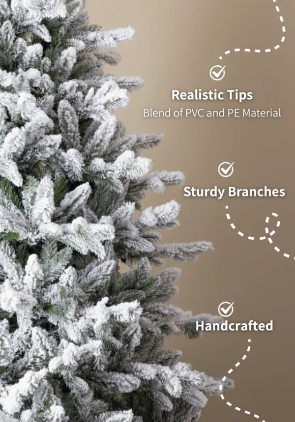 9' Queen Flock® Slim Artificial Christmas Tree With 900 Warm White LED Lights