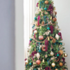 7.5' Royal Fir Slim Artificial Christmas Tree with 650 Warm White & Multi-Color LED Lights